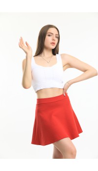 Kırmızı Mini Kloş Etek