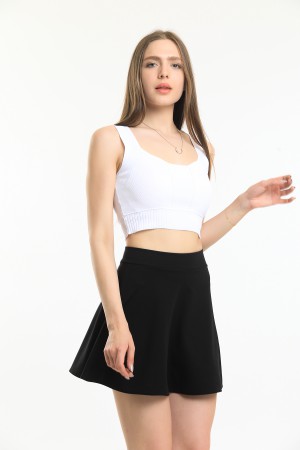 Siyah Mini Kloş Etek