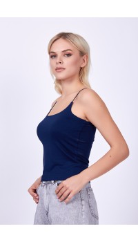 Lacivert İp Askılı Bluz